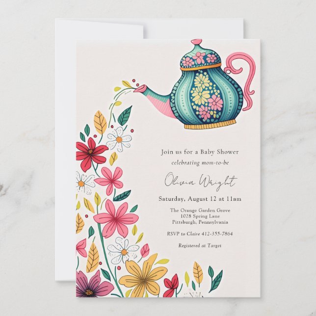 Baby Tea Party Shower  Invitation (Front)
