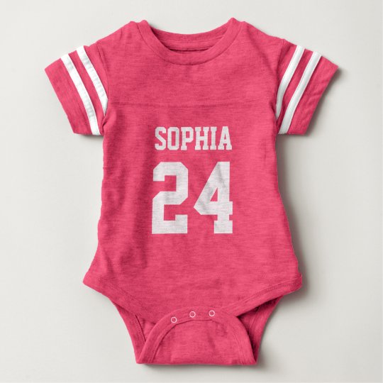 Baby Team Jersey Number and Monogram Baby Bodysuit