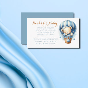 Baby Teddy Blue Air Balloon Books for Baby Enclosure Card