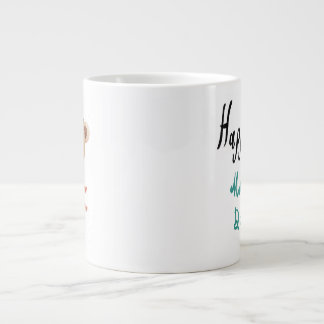 Baby teddy wishes happy mother's day large coffee mug