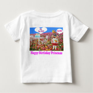 baby tee. Happy Birthday Princess. red panda/lit T-Shirt