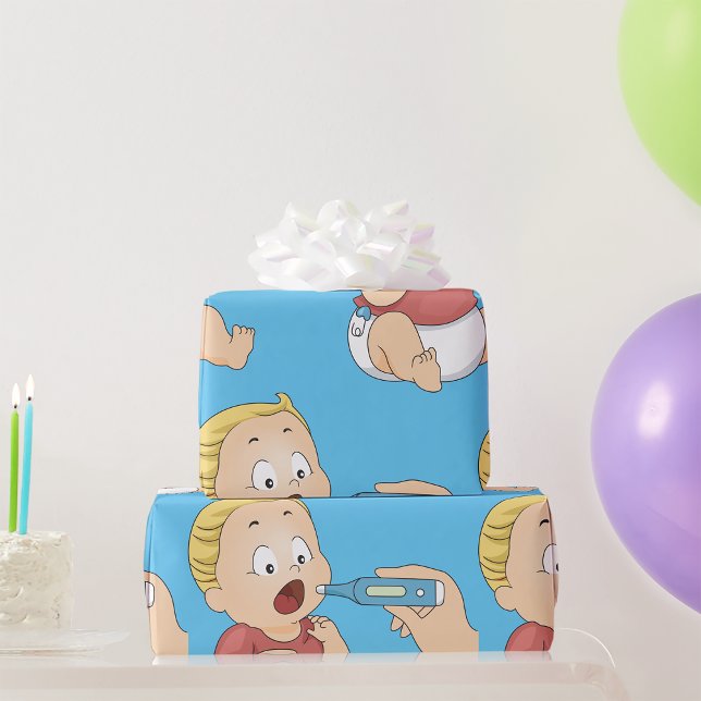 Baby Temperature Check Paediatrics Health  Wrapping Paper (Creator Uploaded)