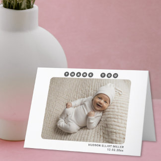 Baby Thank You Birth Announcement Folded Card