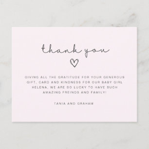 Baby thank you card, birthday thank you Postcard