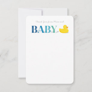 Baby Thank You Flat Note Cards Rubber Duck