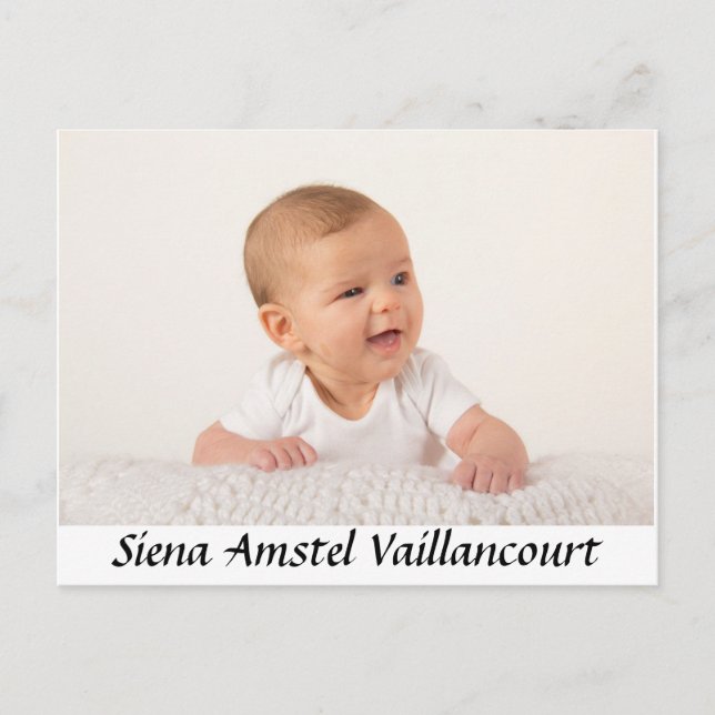 Baby Thank you postcard (Front)