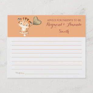 Baby Tiger   Advice for Mum & Dad Baby Shower Card