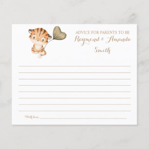 Baby Tiger   Advice for Mum & Dad Baby Shower Card