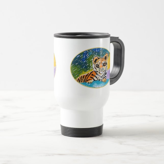 Baby Tiger "Art by Kids" Travel Mug (Front Right)