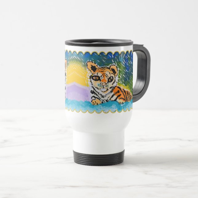 Baby Tiger "Art by Kids" Travel Mug (Front Right)