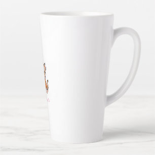 🐯Baby Tiger Art with Pink Butterflies - Latte Mug