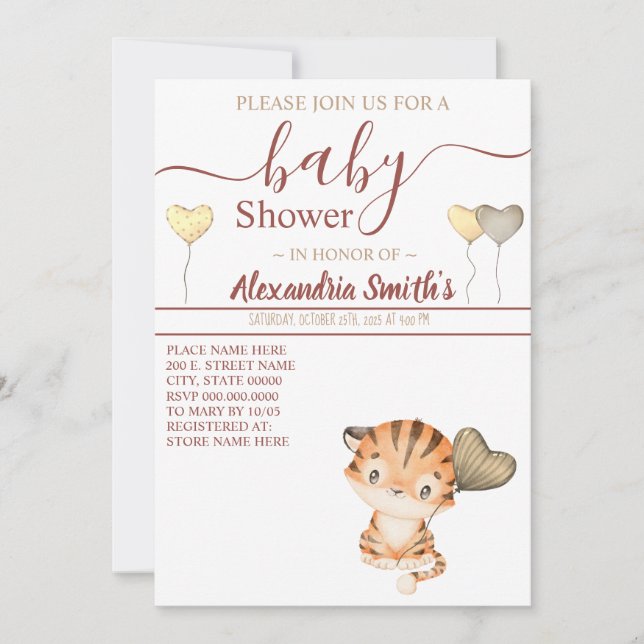 Baby Tiger | Baby Shower Invitation (Front)