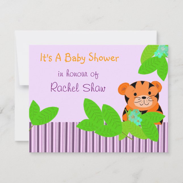 Baby Tiger Baby Shower Invitation (Front)