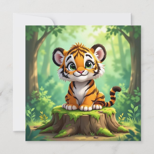 Baby Tiger | Cute Cartoon Kid's Nursery Art (Front)