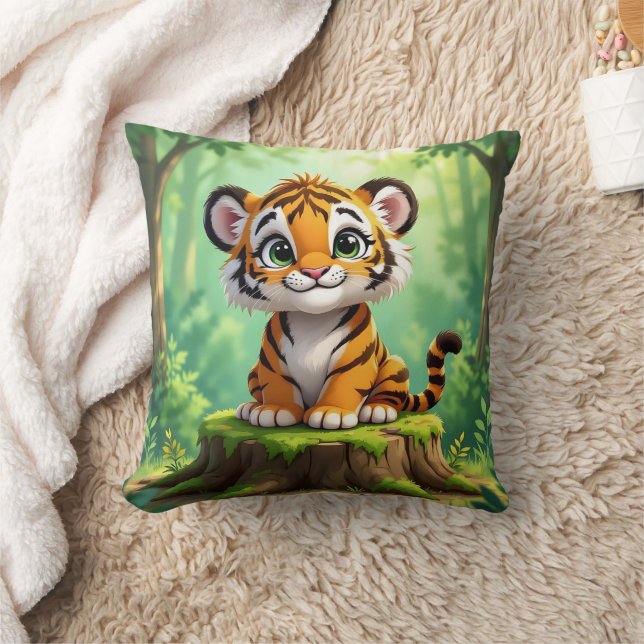 Baby Tiger | Cute Cartoon Kid's Nursery Art Cushion (Blanket)