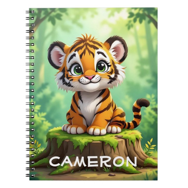 Baby Tiger | Cute Cartoon Kid's Nursery Art Notebook (Front)