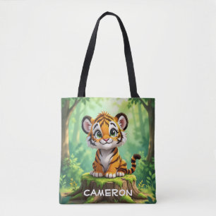 Baby Tiger Cute Cartoon Kid's Nursery Art Tote Bag