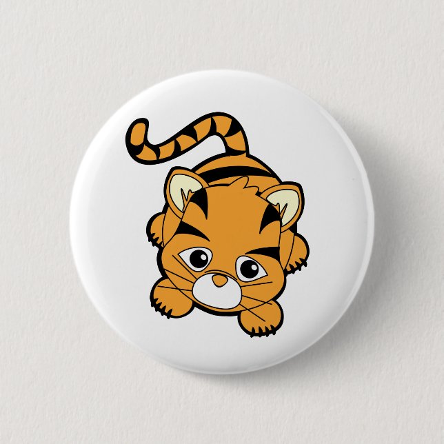 Baby Tiger Cutie 6 Cm Round Badge (Front)