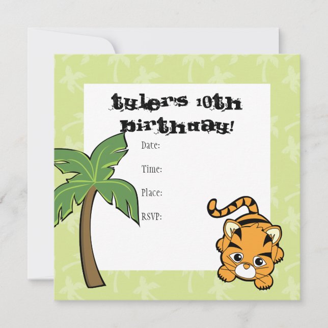 Baby Tiger Cutie Invitation (Front)
