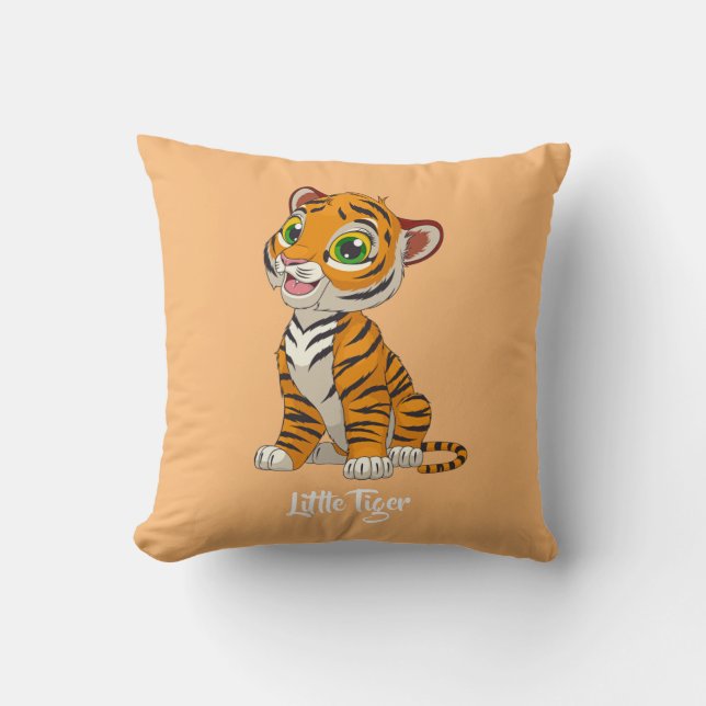Baby Tiger Design Throw Pillow (Front)