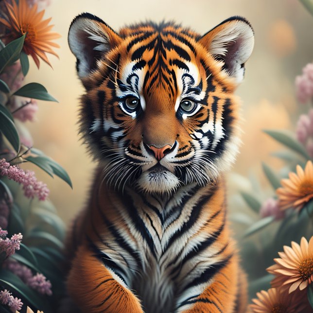 Baby tiger in the wildflowers v4 tissue paper (Creator Uploaded)