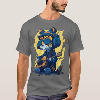 Baby Tiger Playing Guitar Cute and Quirky T-Shirt