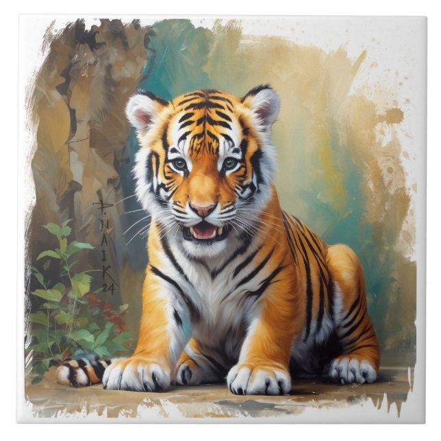 Baby Tiger  Tile (Front)