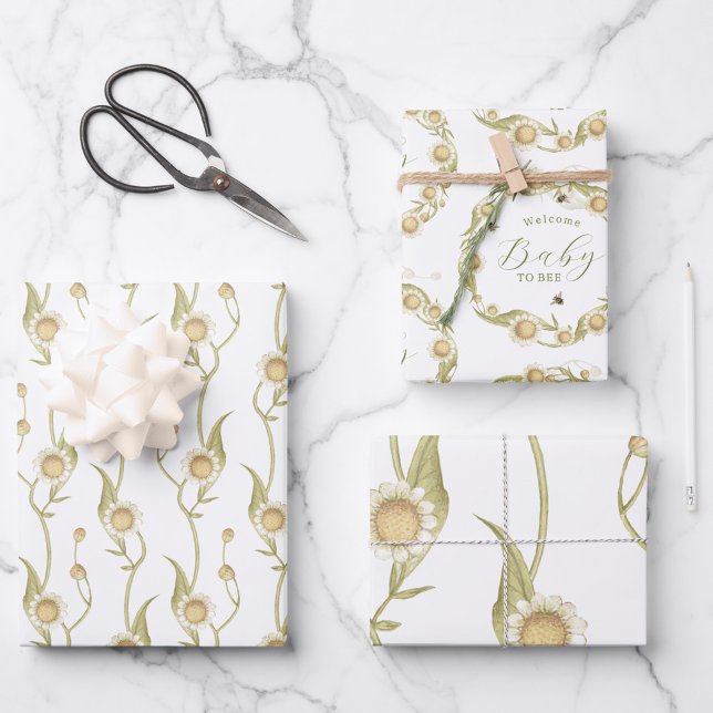 Baby to Bee Custom Daisy Chain Wrapping Paper Sheet (Creator Uploaded)