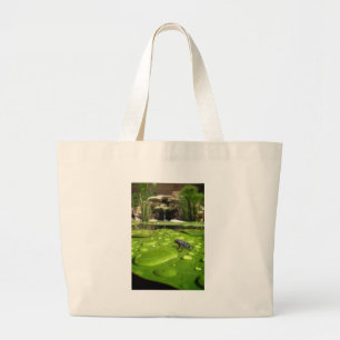 Baby Toad in Pond Large Tote Bag