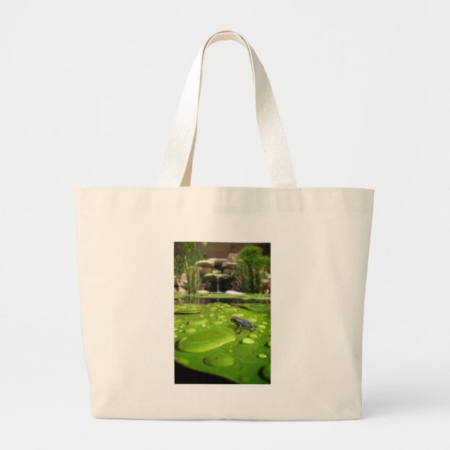 Baby Toad in Pond Large Tote Bag (Front)