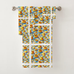 Baby & Toddler Rubber Ducky Bath Towel Set 