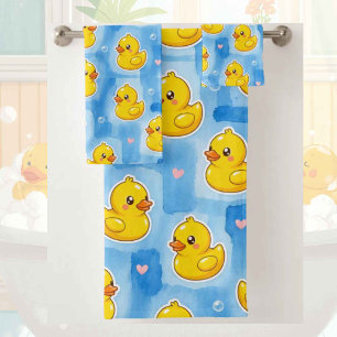 Baby & Toddler Rubber Ducky Bath Towel Set 