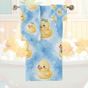 Baby & Toddler Rubber Ducky Bath Towel Set 