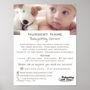Baby & Toy Dog Babysitter, Daycare, Nursery Advert Poster