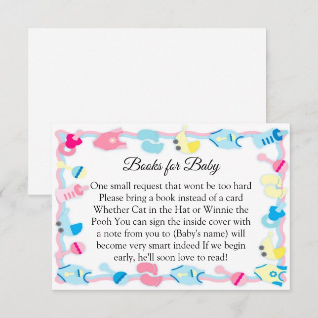 Baby Toys Baby Shower Books For Baby Invitation (Front/Back)