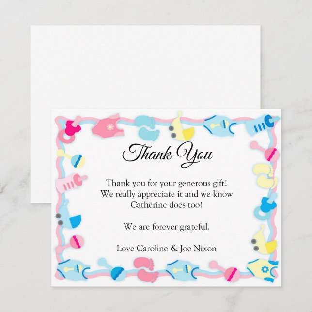 Baby Toys Baby Shower Thank You Card (Front/Back)
