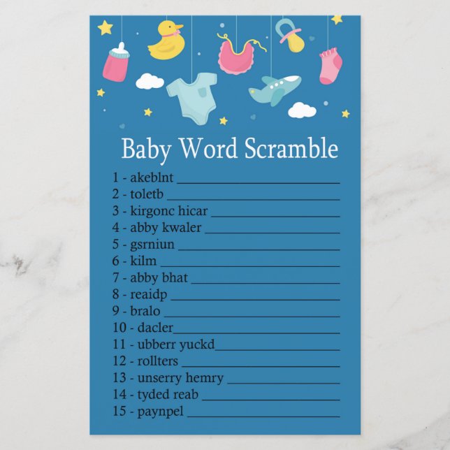Baby toys Baby word scramble game (Front)