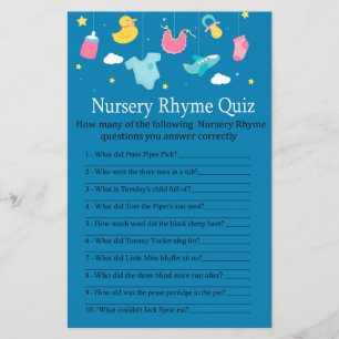 Baby toys Nursery Rhyme Quiz baby shower game