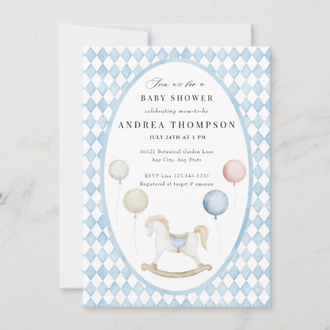 Baby Toys | Vintage Baby Shower Invitation (Front)