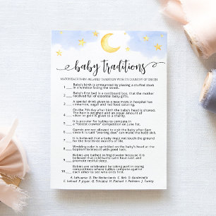 Baby Traditions game Baby Shower party Card