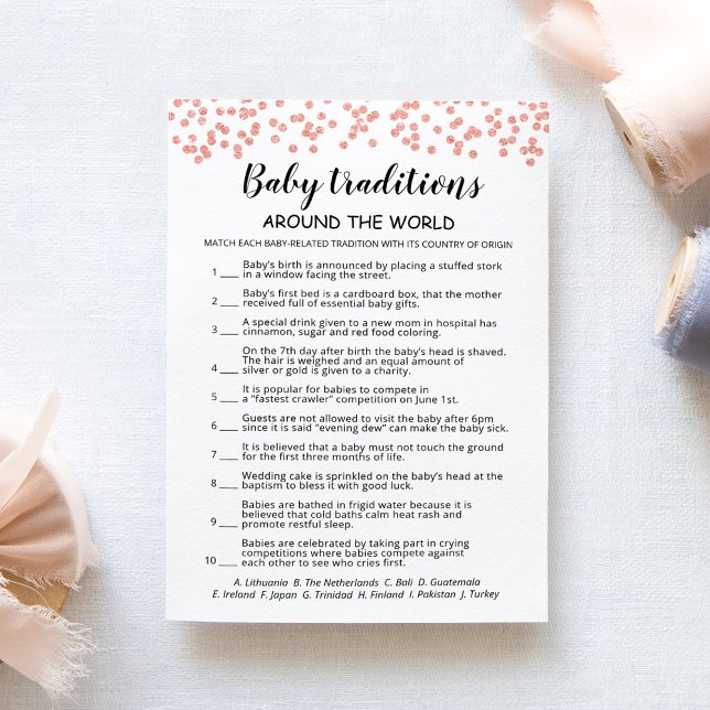 Baby Traditions game Baby Shower party Card (Creator Uploaded)