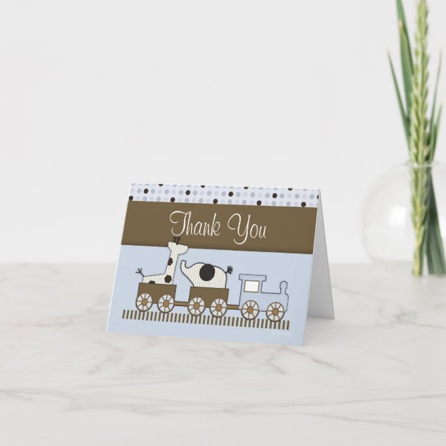 Baby Train Thank You Card (Front)