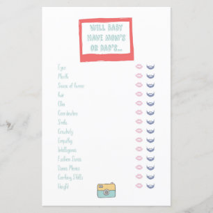 Baby Traits Adventure Baby Shower Game