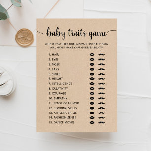 Baby traits game Baby Shower party game Card