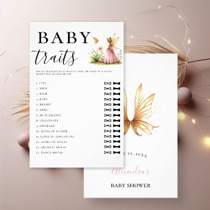Baby Traits Guess Game Girl Shower Fairy Princess Flyer