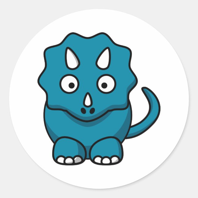 Baby Triceratops Classic Round Sticker (Front)