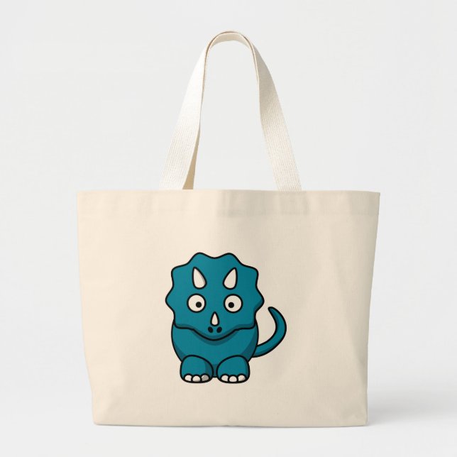 Baby Triceratops Large Tote Bag (Front)