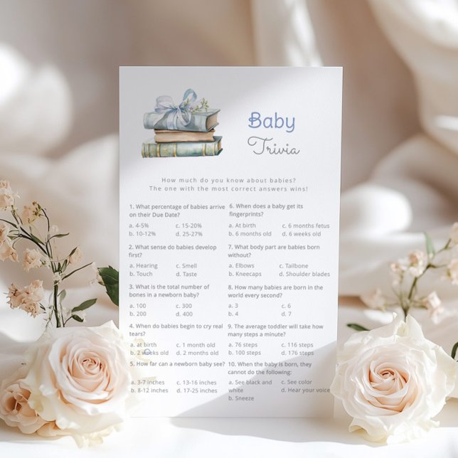 Baby Trivia Blue Bow Books baby shower game (Creator Uploaded)