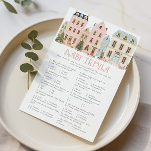 Baby Trivia Christmas Village Baby shower game