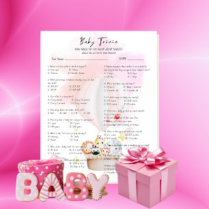 Baby Trivia Game Baby Animals Safari In a Pink Hot